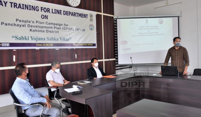Officials and participants during the training on People’s Plan Campaign on Gram Panchayat Development Plan with the line department held at the DPDB hall, Kohima on September 28. (DIPR Photo)